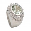 Oval Silver Cue Ball prasiolite 